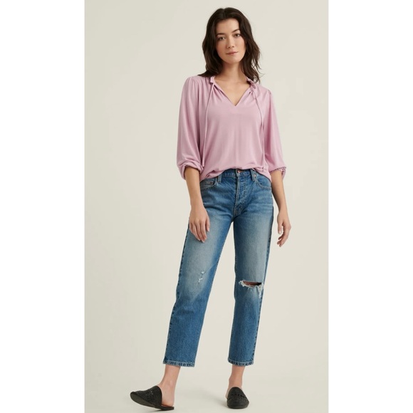 Lucky Brand Tops - Lucky Brand *Green* Sandwash Ruffled Peasant Top